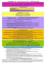 CALENDARIO DE MATRICULACIÓN 2025-2026